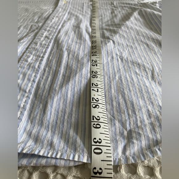American‎ Eagle Outfitters Blue White Striped Short Sleeve Button Up Sz XL - Picture 4 of 7